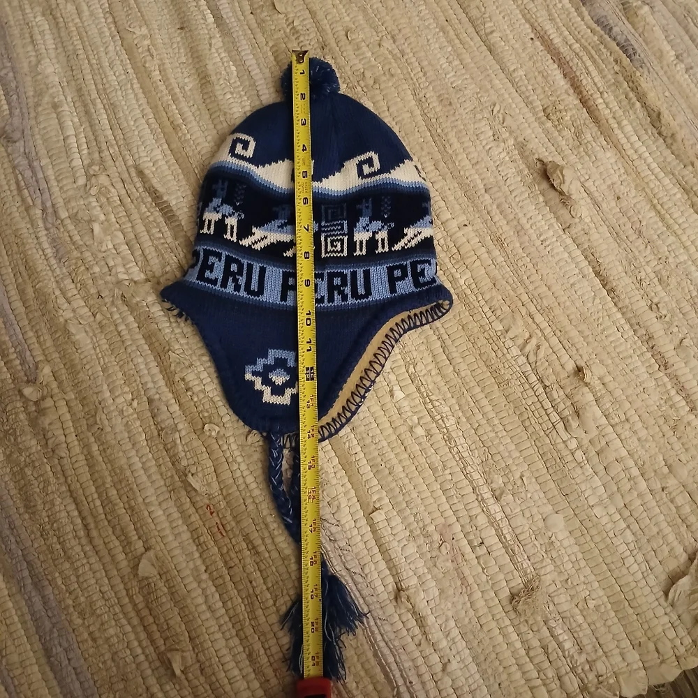 Unisex Womens Mens Winter Beanie Hat Logo PERU Blue New Lining - Picture 7 of 11